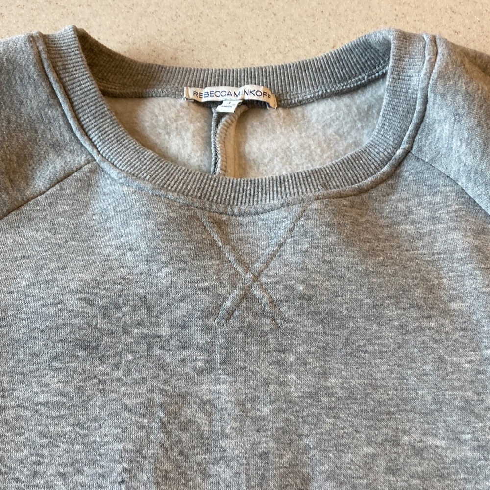 Rebecca Minkoff Gray Sweatshirt Women Size L with Arm & Back Snaps - Picture 6 of 13